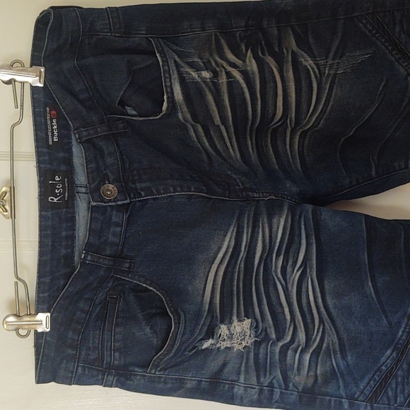 R. Sole Denim Moto Style Slim Fit Distressed Jeans Sz 34 x 32 - Picture 2 of 11